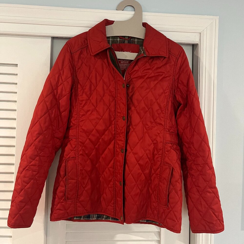 L.L. Bean Quilted Riding Jacket in Burnt Orange Size S